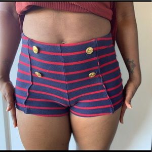 Blue and red Sailor shorts